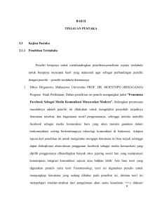 BAB II TINJAUAN PUSTAKA 2.1 Kajian Pustaka 2.1.1 Penelitian