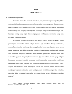 BAB I PENDAHULUAN A. Latar Belakang Masalah Matematika