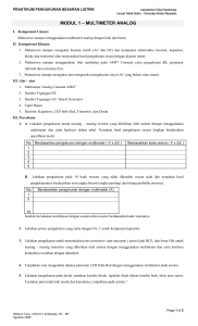 modul 1 – multimeter analog - Laboratorium Fisika Dan Instrumentasi