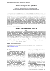 Filariasis : Pencegahan Terkait Faktor Risiko Filariasis