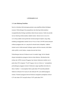 I. PENDAHULUAN 1.1 Latar Belakang Penelitian Saat ini, teknologi