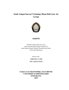 1. Studi Adopsi Inovasi Terhadap Minat Beli Lion Air