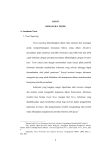 8 BAB II KERANGKA TEORI A. Landasan Teori 1. Teori Signaling