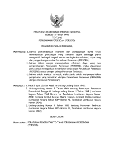 peraturan pemerintah republik indonesia nomor 12 tahun 1998