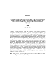 abstrak analisis tingkat kepuasan nasabah tabungan terhadap