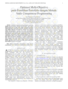 Optimasi Multi-Objective pada Pemilihan Portofolio