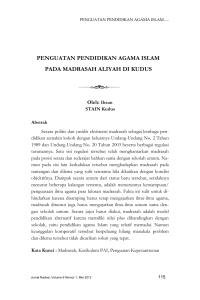 penguatan pendidikan agama islam pada madrasah