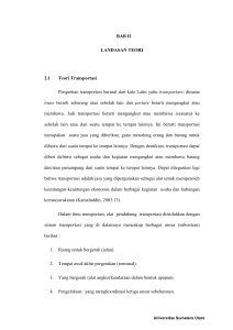 BAB II LANDASAN TEORI 2.1 Teori Transportasi Pengertian