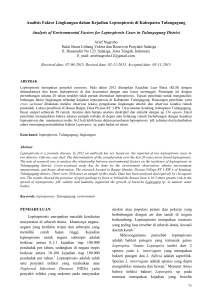 Analisis Faktor Lingkungan dalam Kejadian Leptospirosis di