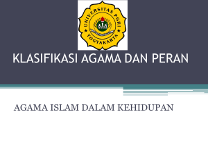 Klasifikasi Agama dan Peran Agama Islam