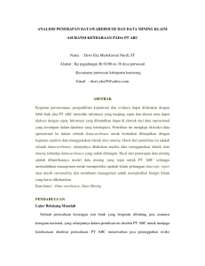 ANALISIS PENERAPAN DATAWAREHOUSE DAN DATA MINING