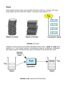 Stack adalah struktur data yang memiliki sifat last