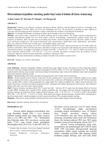 Determinan kejadian stunting pada bayi usia 6 bulan di kota