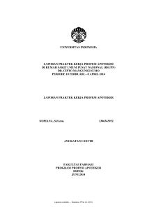 universitas indonesia laporan praktek kerja profesi apoteker di