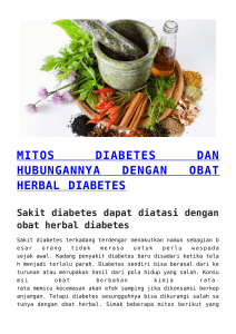 mitos diabetes dan hubungannya dengan obat herbal