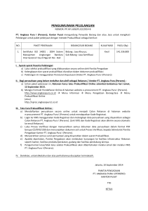 PENGUMUMAN PELELANGAN - e-Procurements PT. Angkasa Pura