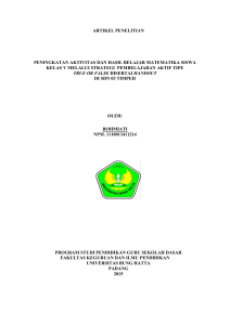 artikel penelitian peningkatan aktivitas dan hasil belajar matematika