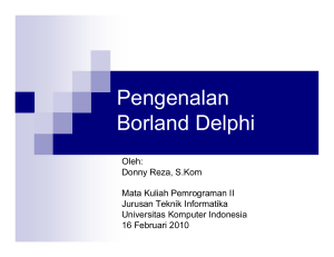 Pengenalan Borland Delphi