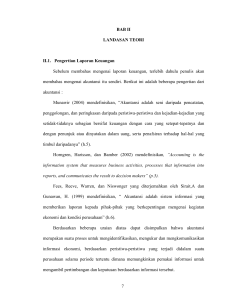 BAB II LANDASAN TEORI II.1. Pengertian Laporan Keuangan