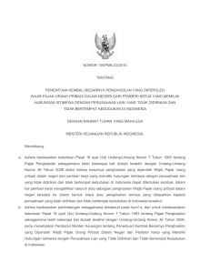 NOMOR 139/PMK.03/2010 TENTANG PENENTUAN KEMBALI