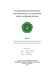 analisis strategi pemasaran pada peternakan ayam potong di desa