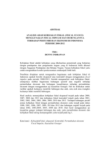 ABSTRAK ANALISIS ARAH KEBIJAKAN FISKAL (FISCAL STANCE