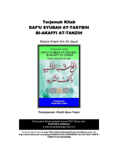 Terjemah Kitab DAF`U SYUBAH AT-TASYBIH BI