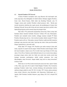 25 BAB 4 HASIL PENELITIAN 4.1 Sejarah Prambors FM Network