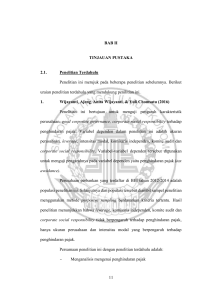 11 BAB II TINJAUAN PUSTAKA 2.1. Penelitian Terdahulu Penelitian