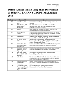 Daftar Artikel Ilmiah yang akan Diterbitkan di JURNAL LAHAN