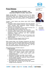 Press Release RUPS Tahun Buku 2014