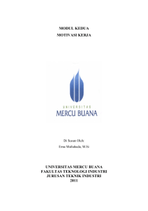 MODUL KEDUA MOTIVASI KERJA UNIVERSITAS MERCU BUANA