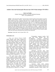 Analisis Codec dan Payload pada Micronet dan