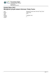 Manajemen proyek sistem informasi / Rudy Tantra
