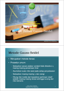 Metode Iterasi Gauss-Siedel Metode Gauss-Seidel