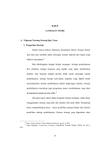 14 BAB II LANDASAN TEORI A. Tinjauan Tentang Strategi Quiz