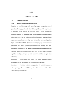 14 BAB II TINJAUAN PUSTAKA 2.1. Penelitian Terdahulu 2.1.1