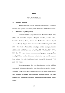 BAB II TINJAUAN PUSTAKA 2.1 Penelitian Terdahulu Dalam