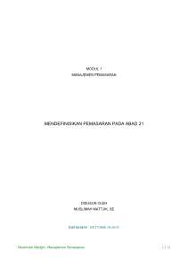 mendefinisikan pemasaran pada abad 21