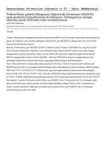 Polimorfisme genetik Manganese Superoxide Dismutase (MnSOD