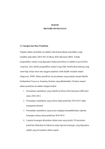 BAB III METODE PENELITIAN 3.1 Sampel dan Data Penelitian