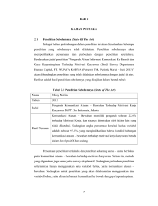 7 BAB 2 KAJIAN PUSTAKA 2.1 Penelitian