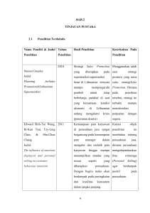 9 BAB 2 TINJAUAN PUSTAKA 2.1 Penelitian Terdahulu Nama