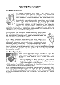 SEKILAS CHARACTER BUILDING Oleh: Ev. Nurcahyo TP., M.Div