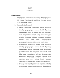 97 BAB V PENUTUP 5.1 Kesimpulan 1. Pengungkapan Islamic