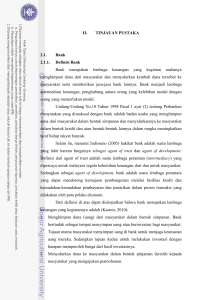 II. TINJAUAN PUSTAKA 2.1. Bank 2.1.1. Definisi