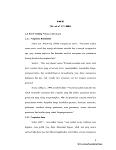 BAB II TINJAUAN TEORITIS 2.1. Teori Tentang Pemasaran dan