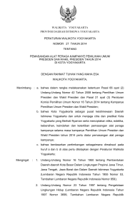 walikota yogyakarta provinsi daerah istimewa yogyakarta peraturan