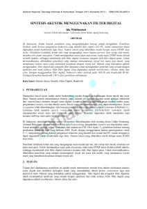 sintesis akustik menggunakan filter digital