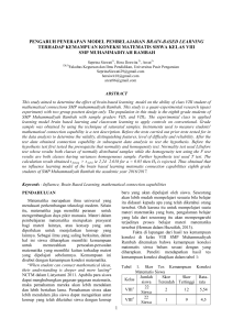 1 pengaruh penerapan model pembelajaran brain-based